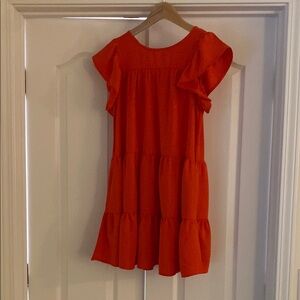 Newbury Kustom Red Pleated Sundress Cap Sleeve
